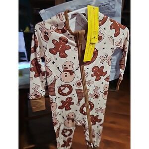 Gingerbread Deer Tan  Bamboo   Zippy Double Zipper 9 To 12  Months